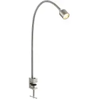 LINDBY lámpara de pinza LED Hanilo, altura 80 cm, níquel, metal