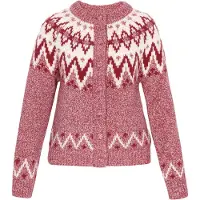 Dreimaster Cárdigan rojo oscuro / offwhite