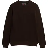Superdry para hombre. M6110681A Jersey Light Texture marrón oscuro (XXL), Casual, Algodón, Manga corta, outlet 2026.