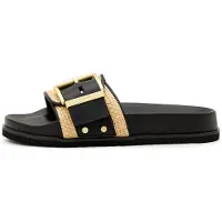 AllSaints Ellie Raffia Slider Natural/black Talla: 40 | Chancletas Outlet | Mujer | Negro