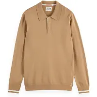 Scotch & Soda Ecovero Blend Knitted Long Sleeve Polo Tannin Talla: XL | Manga Larga Outlet | Hombre