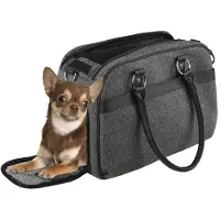 Flamingo Bolsa de transporte F para mascotas, modelo CILOU 2, color gris claro, dimensiones: 44 x 23 x 32 cm