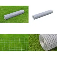 vidaXL Malla de alambre para jaulas, con 4 esquinas, malla de alambre, 1mx25m, 0,9 mm de grosor - Valla de malla de alambre - Vallas de malla de alambre - Malla de alambre - Rejilla de alambre