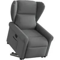 vidaXL Sillón reclinable Relax de , con ayuda para levantarse, color gris oscuro, tapizado en tela