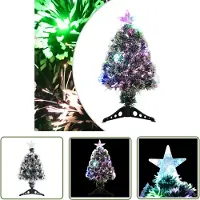 The Living Store El árbol de Navidad Living Store con luces LED, verde y blanco, de 64 cm, con fibra óptica