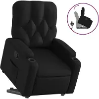 vidaXL Sillón reclinable Relax de con ayuda para levantarse, color negro, tapizado en cuero sintético