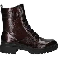 Tamaris Botines con cordones rojo vino
