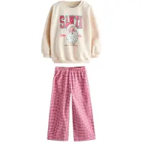Next Pijama 'Santa' beige claro / rosa oscuro / rojo / blanco