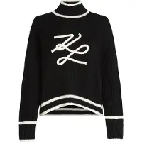 Karl Lagerfeld Black Soutache Autograph Knit Talla: XS | Sudaderas con Capucha Outlet | Mujer | Negro