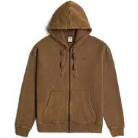 G-Star Washed Loose Full Zip Hooded Sweater Potting Soil Smokey Talla: XXL | Sudaderas con Capucha Outlet | Hombre