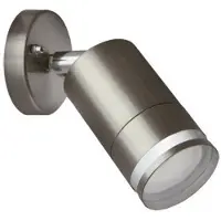 Ideus Aplique de pared para exteriores, acabado cromado mate, IP54, 35 W, modelo TERRACE, SPT, casquillo GU10, acero inoxidable, 03568