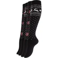 Yenita Calcetines hasta la rodilla rojo oscuro / negro / blanco
