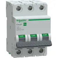 Schneider Electric Disyuntor EZ9F, serie C, 20A, 3 polos, 3 módulos, 6kA, Easy 9 PRO