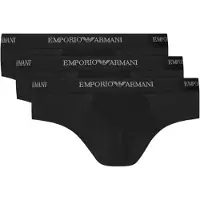 Emporio Armani para hombre. EM000258_AF14132 Set 3 Slips de Punto Elástico negro (XXL), Homewear, Algodón, outlet 2026.