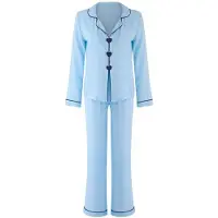 Trendyol Pijama azul claro / azul oscuro
