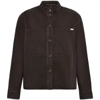 KnowledgeCotton Apparel - Women's Loose Stand Collar Heavy - Blusa size M, negro