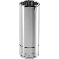 Facom Llave de vaso de 3/8" de 12 caras, de perfil largo, tamaño 7/16
