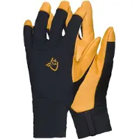 Norrøna - Ropa para esquí de travesía - Lyngen Windstopper Leather Gloves Caviar Black de Cuero - Talla L - Negro