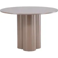 Ebuy24 Mesa de comedor Olivia, diámetro 110 cm, color marrón oscuro
