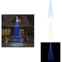 vidaXL Árbol de Navidad LED para asta de bandera, color azul, 732 LEDs, 500 cm - Iluminación navideña