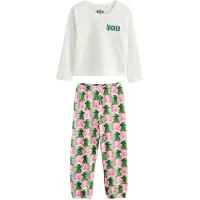 Next Pijama 'Wicked' verde oscuro / altrosa / rosa claro / blanco