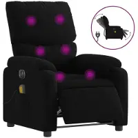 Syfax Sillón reclinable de masaje eléctrico tela negro