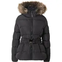Superdry para mujer. W5011928A Abrigo Acolchado Fuji con Cinturón negro (M), Casual, Poliéster Reciclado, Sostenible, outlet 2026.
