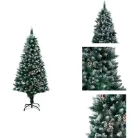 vidaXL Árbol de Navidad artificial con piñas y nieve, 180 cm - Árboles de Navidad