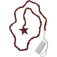 Star Trading Beady, Guirnalda decorativa con luces, Roja, Ambiente, IP20, 30 bombillas, LED