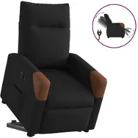 vidaXL Sillón reclinable eléctrico para facilitar el levantamiento, color negro, tapizado en tela