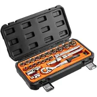 Neo Tools Juego de 23 piezas de llaves de vaso de 1/2" , modelo 08-694