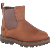 Timberland unisex para niños. TB0A28PC3581 Botas de piel Chelsea Courma marrón (24), Plano, Cremallera, Velcro, Casual, moda infantil, Timbe