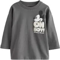 Next Camiseta 'Mickey Mouse' gris / negro / offwhite