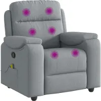 Syfax Sillón reclinable de masaje de tela gris claro