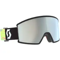 SCOTT - Máscaras de esquí - Ambit Black/Neon Yellow AMP White Chrome S2 de Silicona - Negro