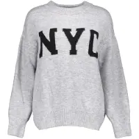 Geisha Pullover Nyc Grey/black Talla: XXL | Sudaderas con Capucha Outlet | Mujer | Gris