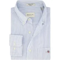 Gant para hombre. 3000230 Camisa Oxford Regular Fit de rayas finas azul (M), Casual, Algodón, Clásico, Manga larga, outlet 2026.