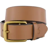 Ralph Lauren para hombre. 405913732002 Cinturón de piel con caballo marrón (34), Casual, Habana, Clásico, outlet 2026