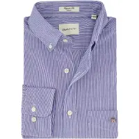 Gant para hombre. 3000140 Camisa de popelina Regular Fit Banker Stripe azul (5XL), Casual, Algodón, Manga larga, outlet 2026.
