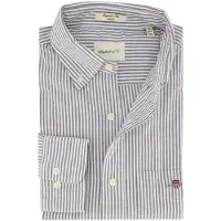 Gant para hombre. 3000230 Camisa Oxford Regular Fit de rayas finas azul (XL), Casual, Algodón, Clásico, Manga larga, outlet 2026.
