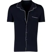 Schiesser Pijama corto azul oscuro / blanco