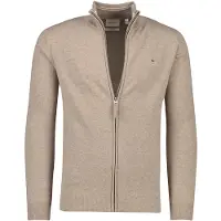 Gant para hombre. 87214 Cárdigan de lana de oveja muy fina con cremallera marrón (4XL), Casual, Algodón, outlet 2026.