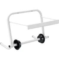 Wiltec Soporte para rollos de papel , hasta Ø 40 cm x 34 cm, dispensador de papel 31 x 45,5 x 38,5 cm, soporte para rollos de limpieza de metal, soporte para rollos de cocina para montaje en pared