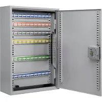 BURG-WÄCHTER Armario para llaves 6850/200, capacidad para 200 llaves, dimensiones: 550 mm de alto x 377 mm de ancho x 140 mm de profundidad. Cilindro de seguridad. Número de ganchos: 200