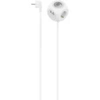 Hama 00223195 - Cubo de enchufes múltiple (3 enchufes), 1,4 m, blanco, con puerto USB