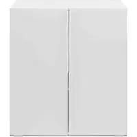 CALICOSY - Mueble de almacenamiento con 2 puertas y 2 estantes interiores blanco, 76 cm - ORSA