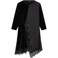 AllSaints Lana Velvet Dress Black Talla: 6 | Vestidos Midi Outlet | Mujer | Negro