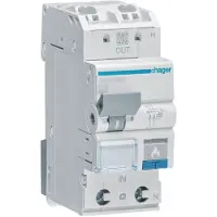 Hager , dispositivo de protección diferencial multifuncional (AFDD) m.LS, 1P+N, 6kA, B-10A, modelo ARC910D, 2 metros, con indicador de arco eléctrico y función de protección contra incendios