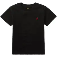 Ralph Lauren para niño. 322832904036 Camiseta de punto jersey de algodón negro (2años= 94/100cm), Clásico, Manga corta, moda infantil,
