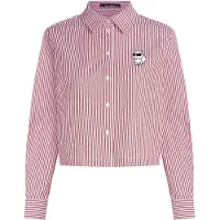 Karl Lagerfeld Ikon Choupette Cropped Shirt Scarlet Sage-white Stripes Talla: 40 | Camisas Outlet | Mujer | Rojo